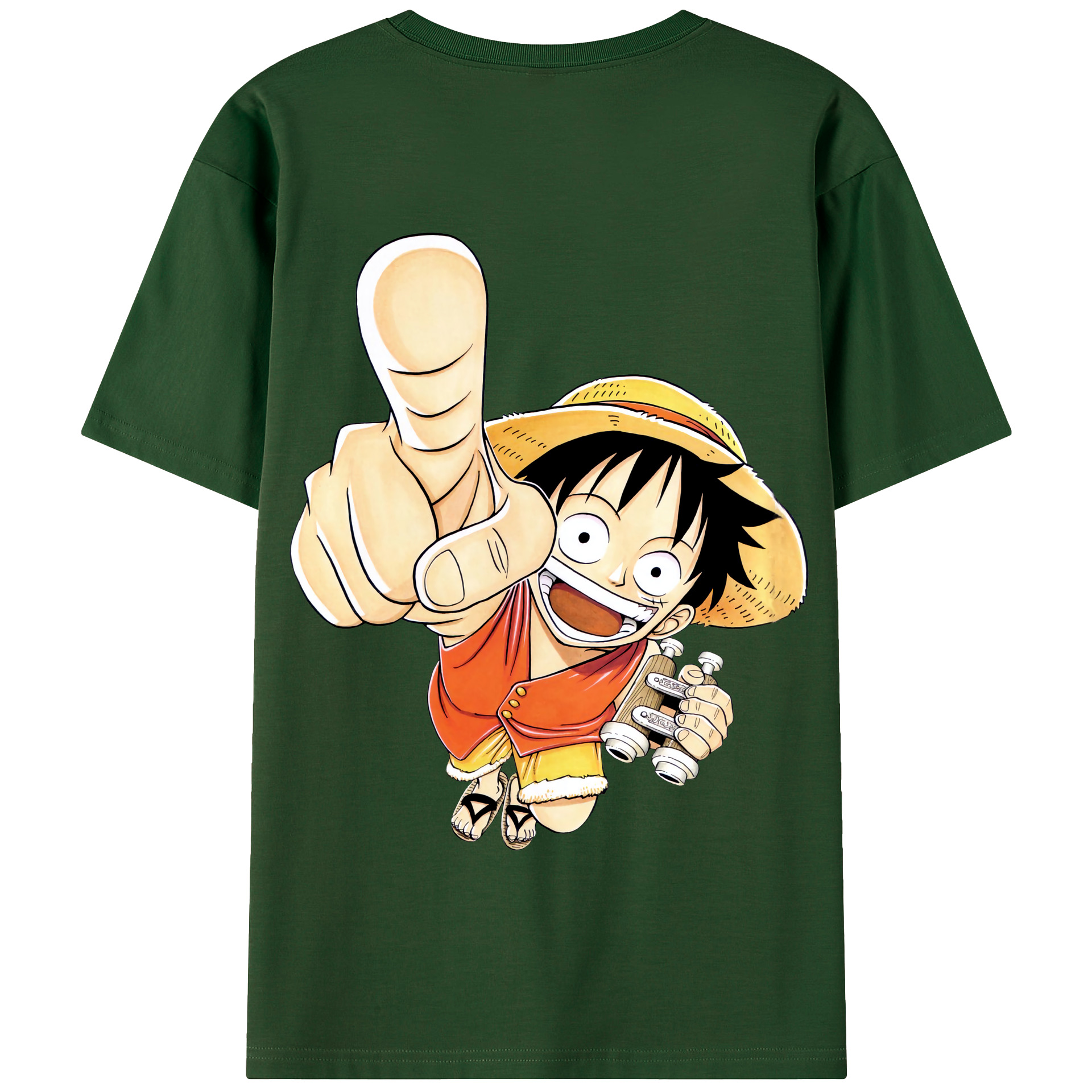 ワンピース モンキー・D・ルフィ ONE PIECE Monkey D. Luffy 綿100％半袖Tシャツ（背面プリント）